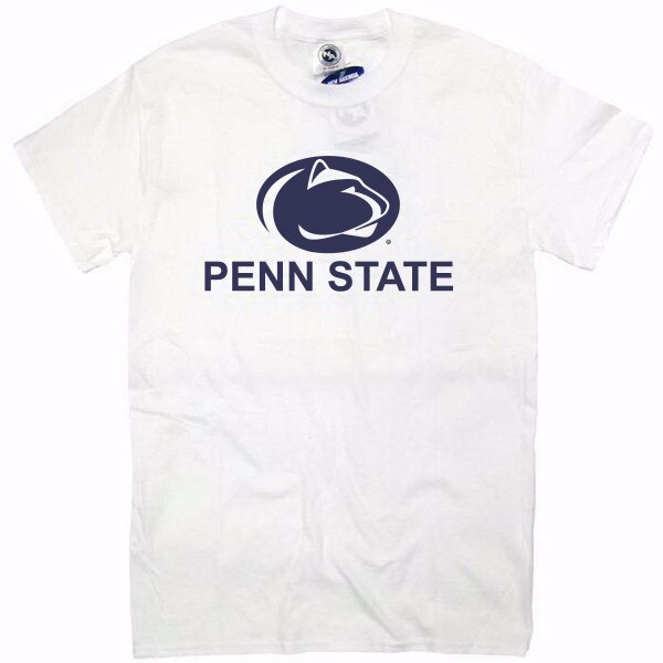 short sleeve white t-shirt with Athletic Logo over Penn State